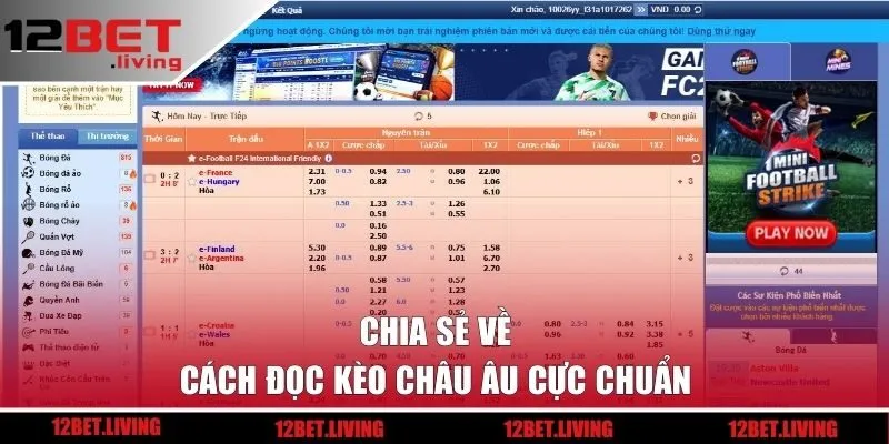 Chia sẻ về cách đọc kèo châu Âu cực chuẩn